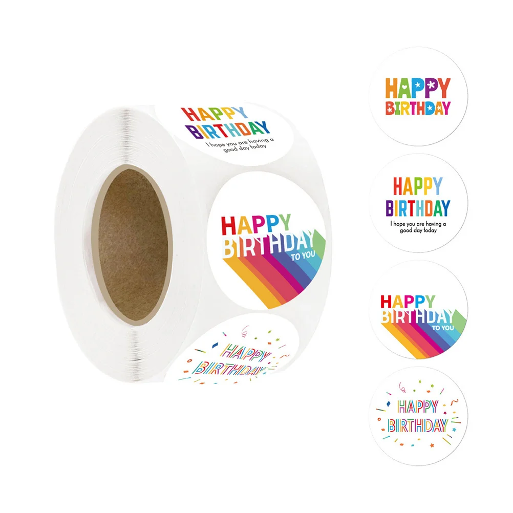 

2 Rolls Happy Birthday Sealing Stickers Self-Adhesive Decorative Label Stickers for Gift Bags Gift Sealing Sticker