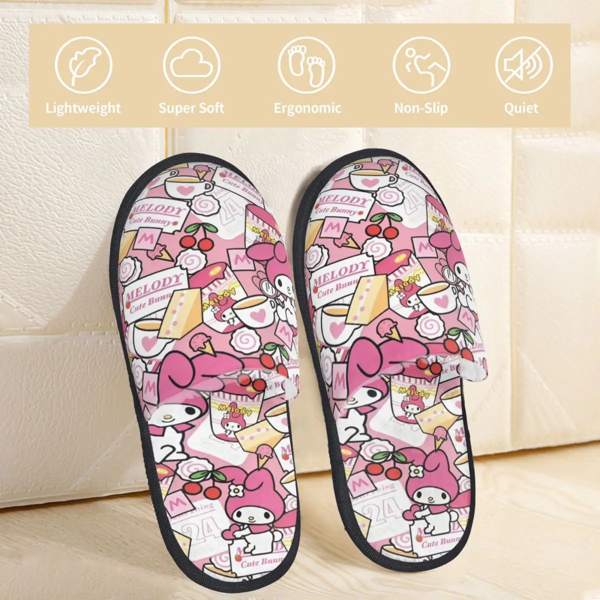 Sanrio Character Indoor Slippers with Memory Foam Slipper Gift for Unisex House Shoes with Anti-Skid Sole