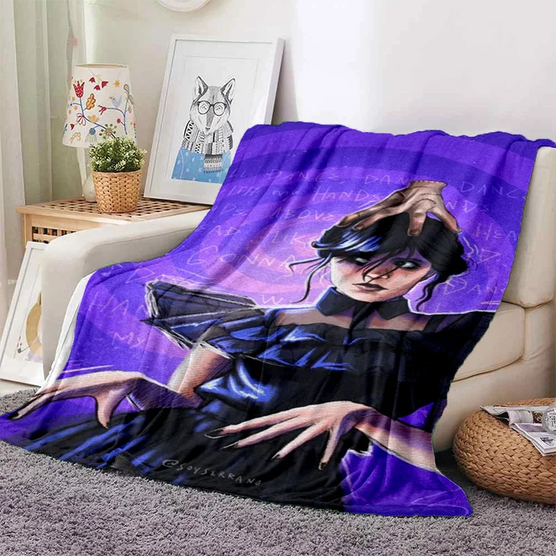 W-Wednesday آدامز الرعب الخيال فيلم بطانية لينة ودافئة للتخصيص أريكة مكتب قيلولة تكييف الهواء بطانية