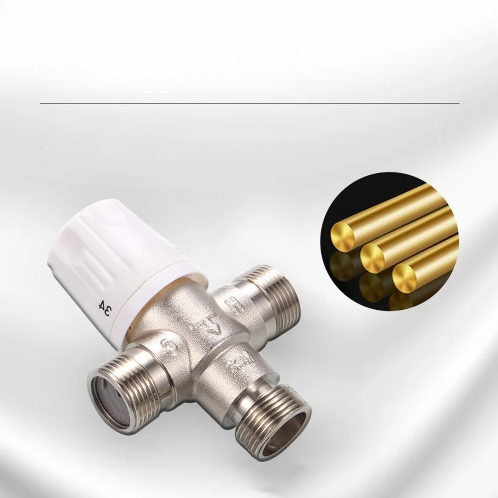 Full Brass DN15 Thermostatic Mixing Valve with For sma Memory Metal Actuator for Solar Water Heater Temperature Management