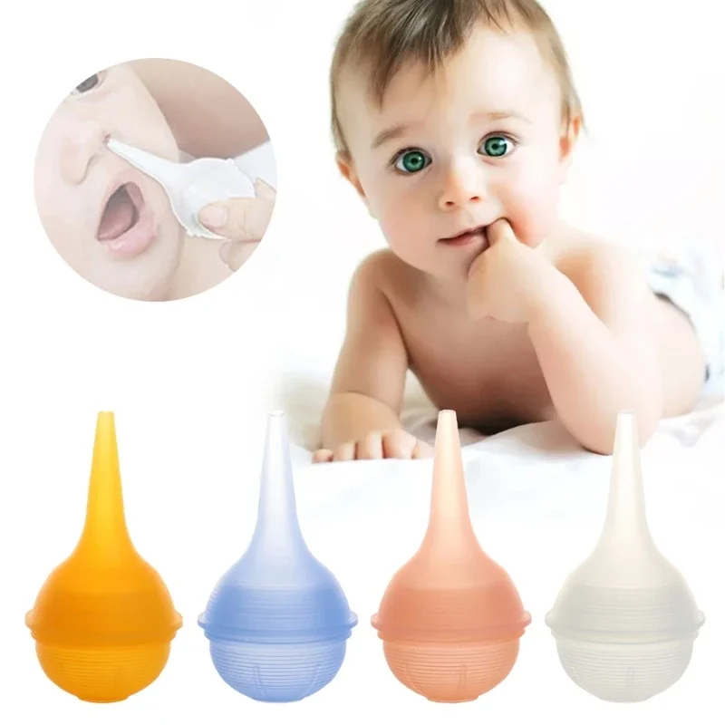 Newborn Nasal Aspirator Soft Baby Nose Vacuum Suction Manual Nose Aspirator Nasal Cleaning Tool Safe Squeezable Nose Sucker