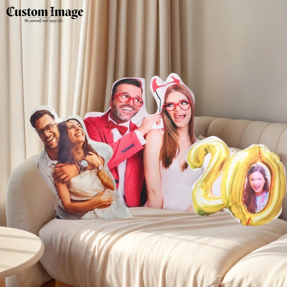 

Personalized Photo Custom Pillow Unique Shaped Cushion Perfect Gift for Birthday Holiday Anniversary
