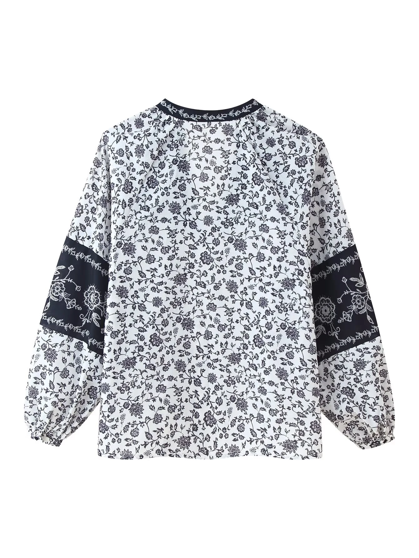 2025 Autumn New Women's Fashion European and American Style Flower Printed Embroidered Beaded Shirt