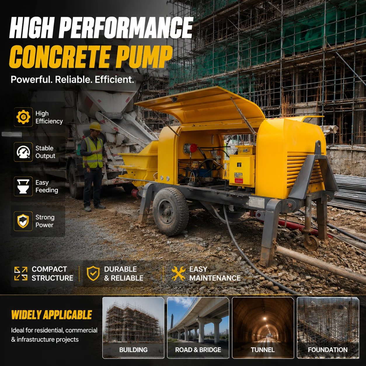 High Output S Valve Diesel Concrete Pump Wholesale From Top Engineering Machine Plant For Commercial Foundation Piling