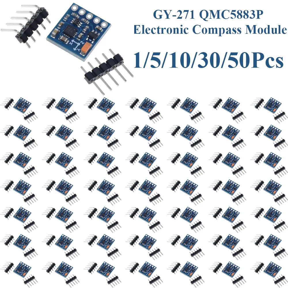 1~50Pcs GY-271 QMC5883P 3 Axis Digital Magnetic Field Sensor Electronic Compass Magnetometer Detection Module Arduino Controller