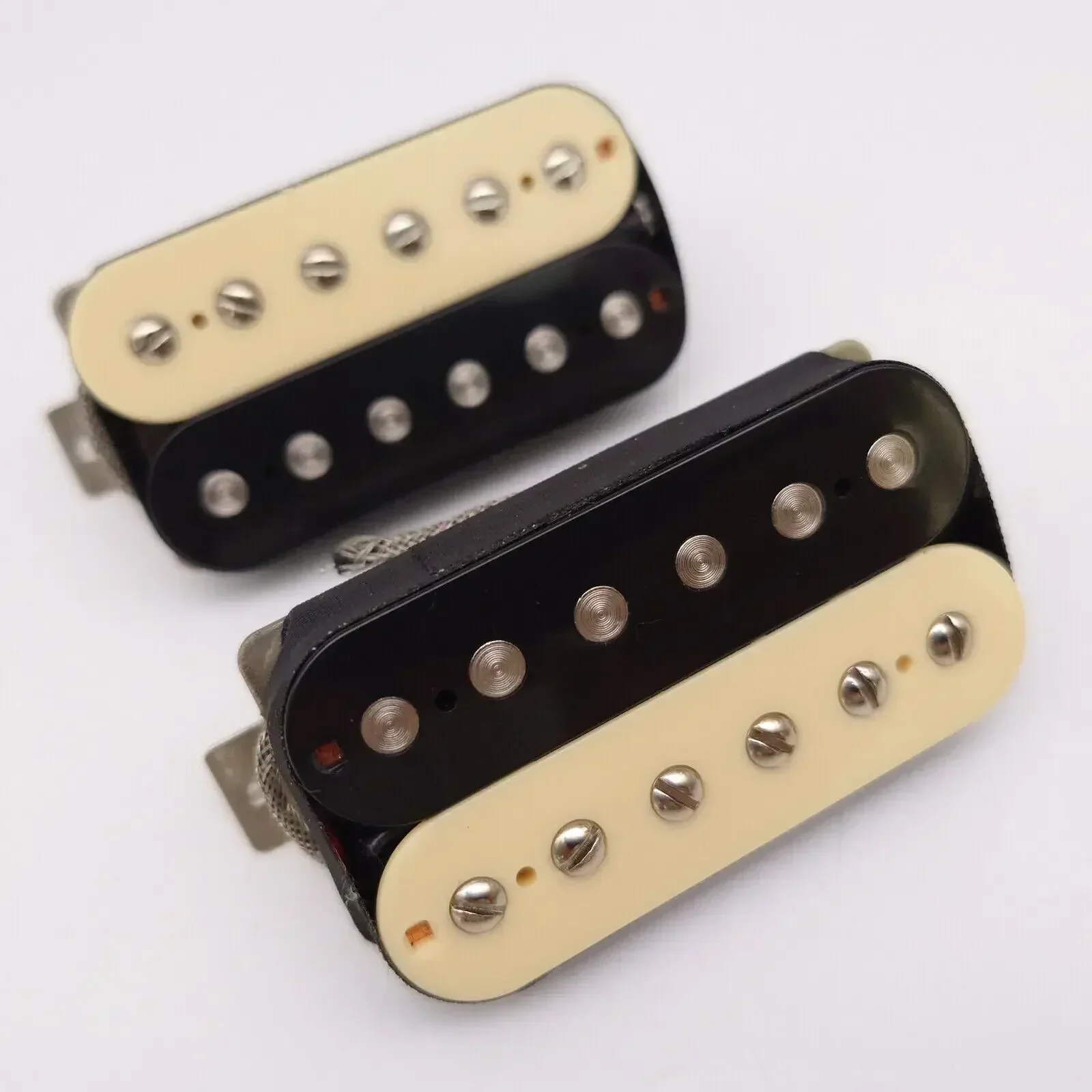 Alnico V klasik 57 gitar Humbucker Pickup Bridge & leher Set zebra dengan kawat Harness (1V1T/2V1T/2V2T) untuk LP gitar bagian