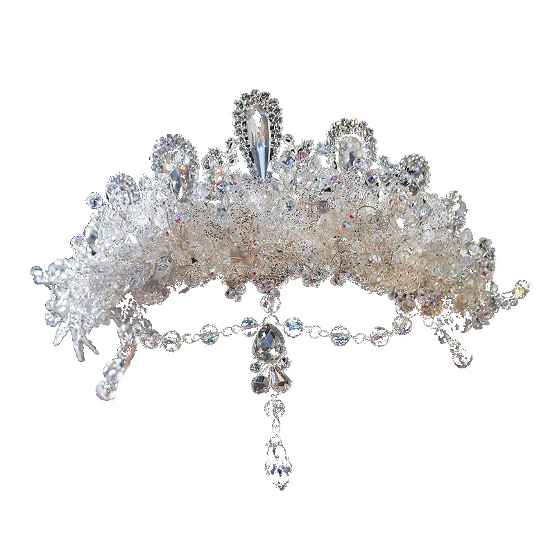 غطاء رأس الزفاف حزام فاخر سلسلة الجبين فستان الزفاف النمذجة تاج الزفاف اكسسوارات الغلاف الجوي