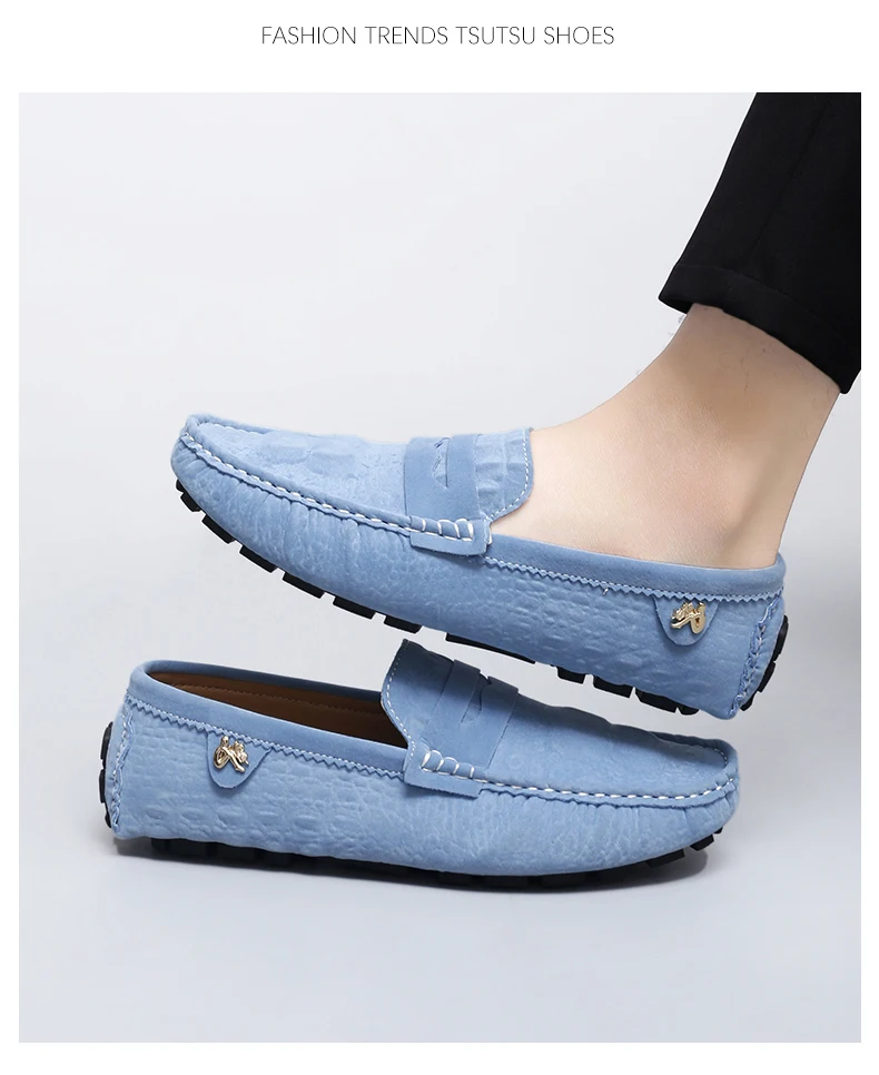 2025 Neues Modell Handgefertigte Loafer für Herren, Leichter Luxus Krokodilmuster Trendige Vielseitige Slip-On Freizeitschuhe, Unisex Fahr- und Modeschuhe – Detail 23