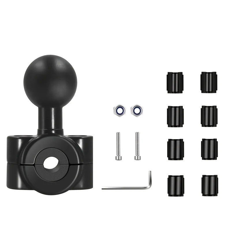 1 Inch 25mm Ball Head Motorcycle Rearview Mirror Mount Base Support for 8-22mm Rail Pole for B Size Ram Mount Double Socket Arm