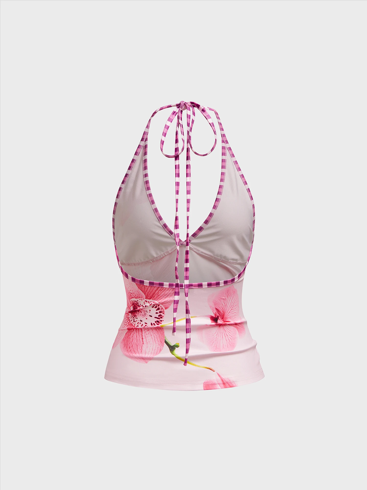 المرأة زهرة الرسن الرقبة قمم ضئيلة التعادل متابعة المنخفضة قطع أكمام مفتوحة الظهر قمصان الصيف الشارع الشهير