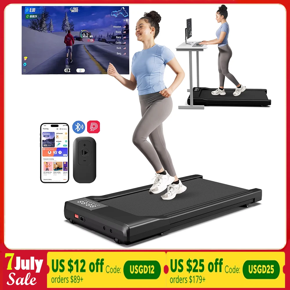 

3-in-1 Portable Treadmill with Remote Cntrol LED Display 2.5HP Silent Walkingpad Jogging Machine for Home Office 300LBS Capacity