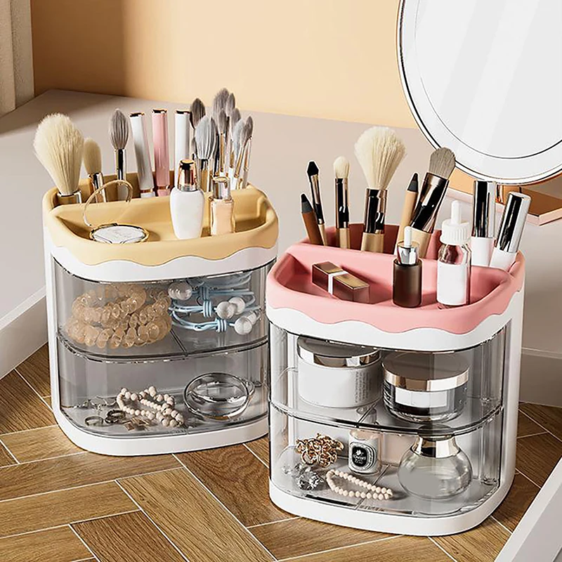 ปฏิบัติ Multi-Functional Desk Organizer Creative ปากกาน่ารักดินสอ Rack โปร่งใสนักเรียนชั้นวางของ