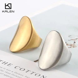 KALEN Stainless Steel Modern Wrap Wide Ring for Women Geometric Finger Statement Ring Party Layered Chic Jewelry