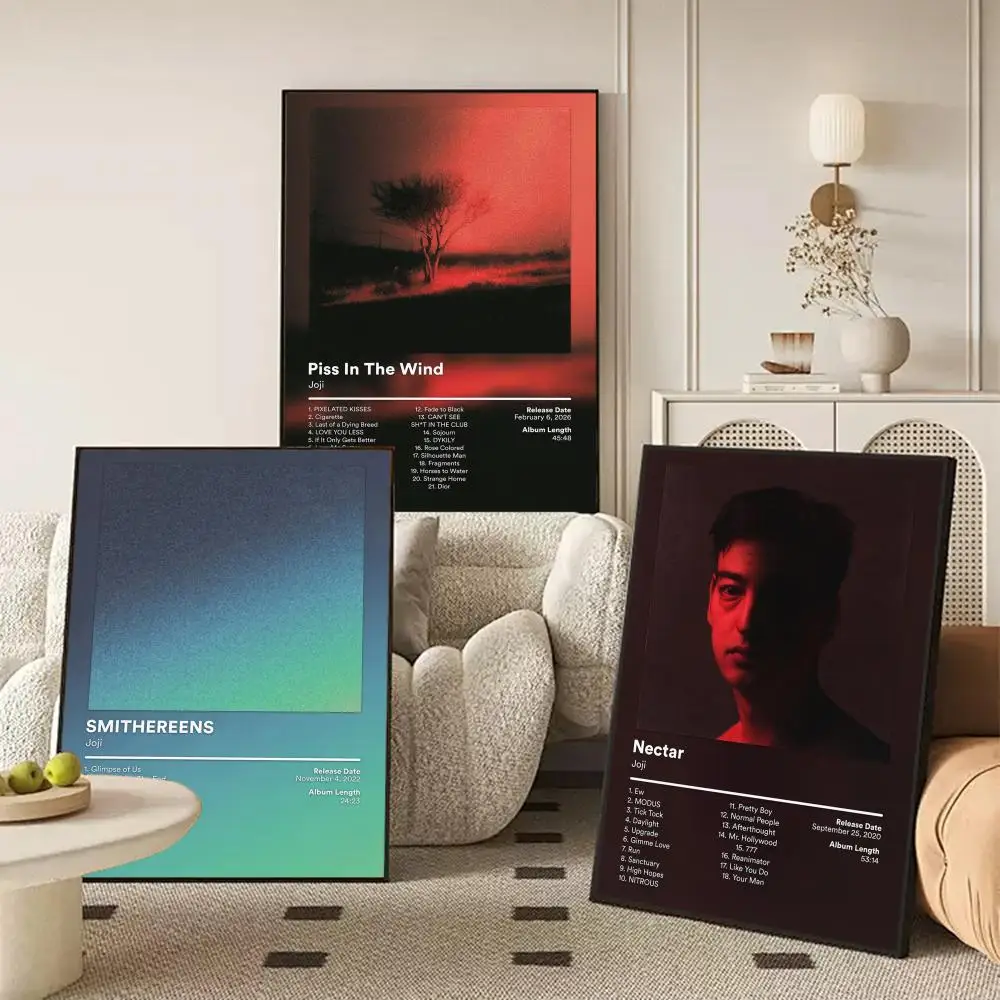 Singer J-Joji Poster Waterproof Self-Stick Wall Art Stickers, Removable Wall Decor for Living Room and Bedroom