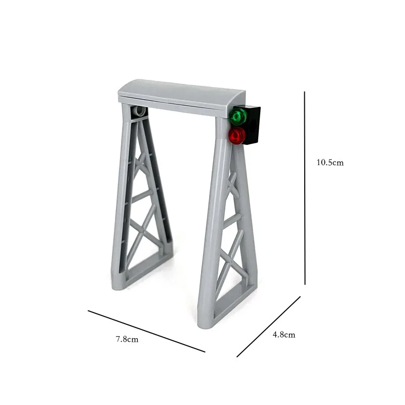 Moc estação de trem máquina verificação segurança cena simulação pequena partícula montagem bloco construção brinquedo crianças quebra-cabeça brinquedos presentes natal