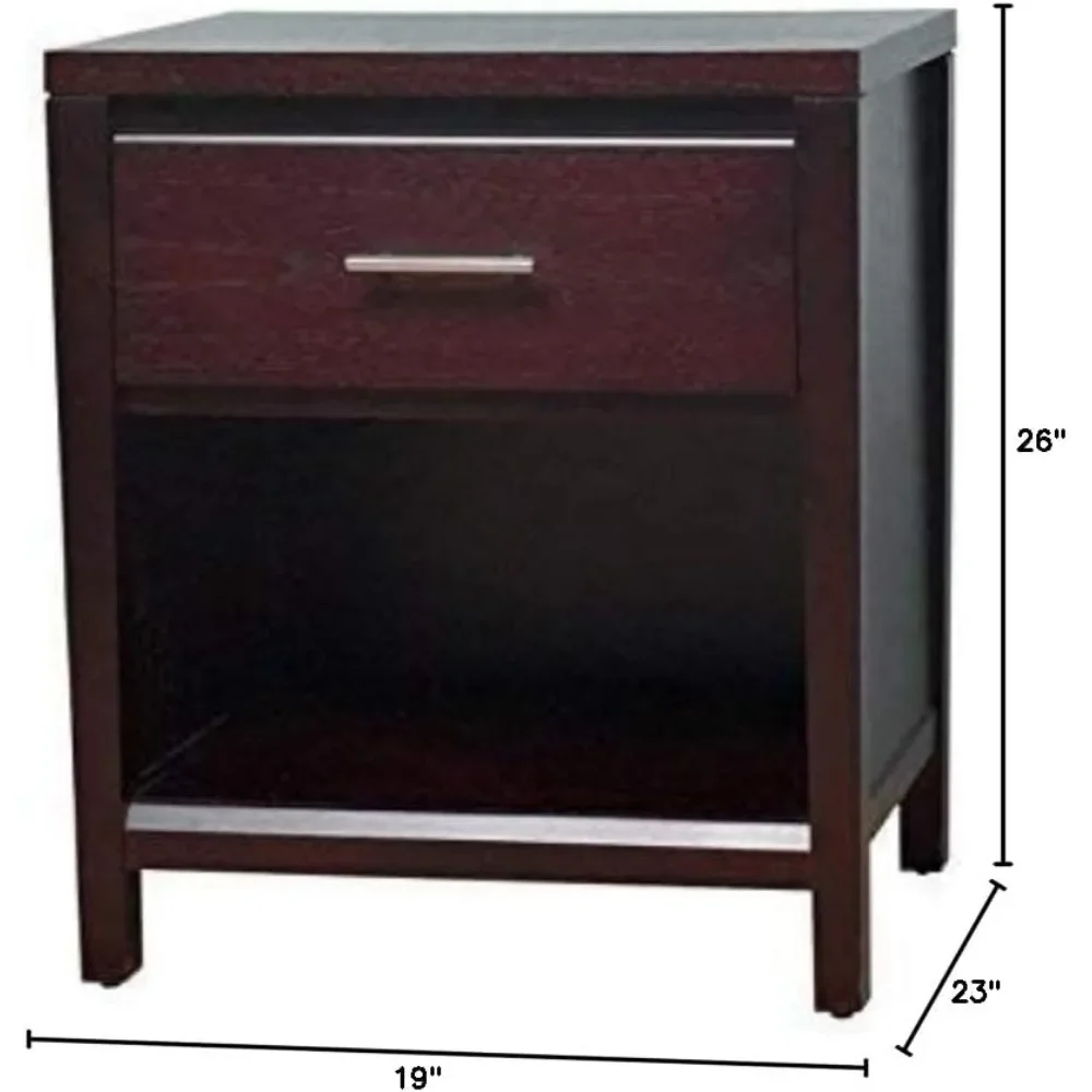 Solid Wood Nightstand, 1-Drawer