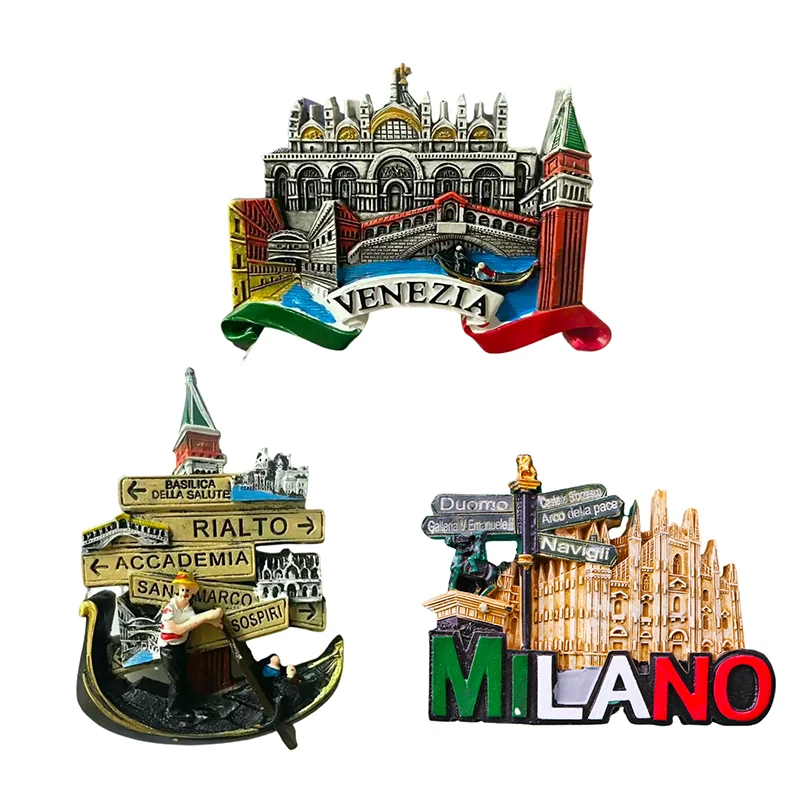 

Refrigerator Magnet Milan Venice European Stereo Resin Magnet European Souvenir Home Decoration Gift Gift