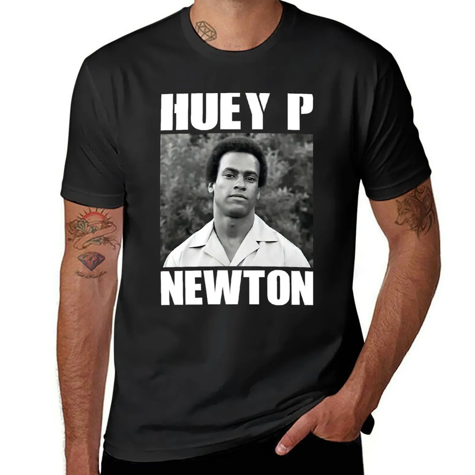 Huey p newton T-Shirt customs quick-drying heavyweights fruit of the loom mens t shirts