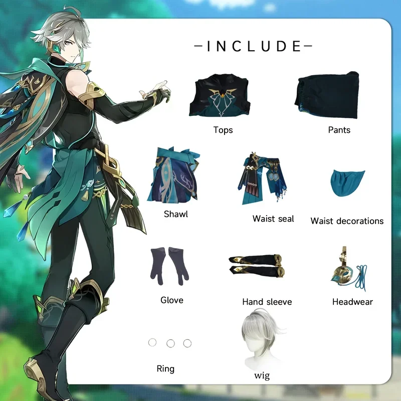 Genshin Impact Alhaitham Costume Cosplay abbigliamento quotidiano uniforme di carnevale Anime costumi di Halloween Masquerade gioco delle donne
