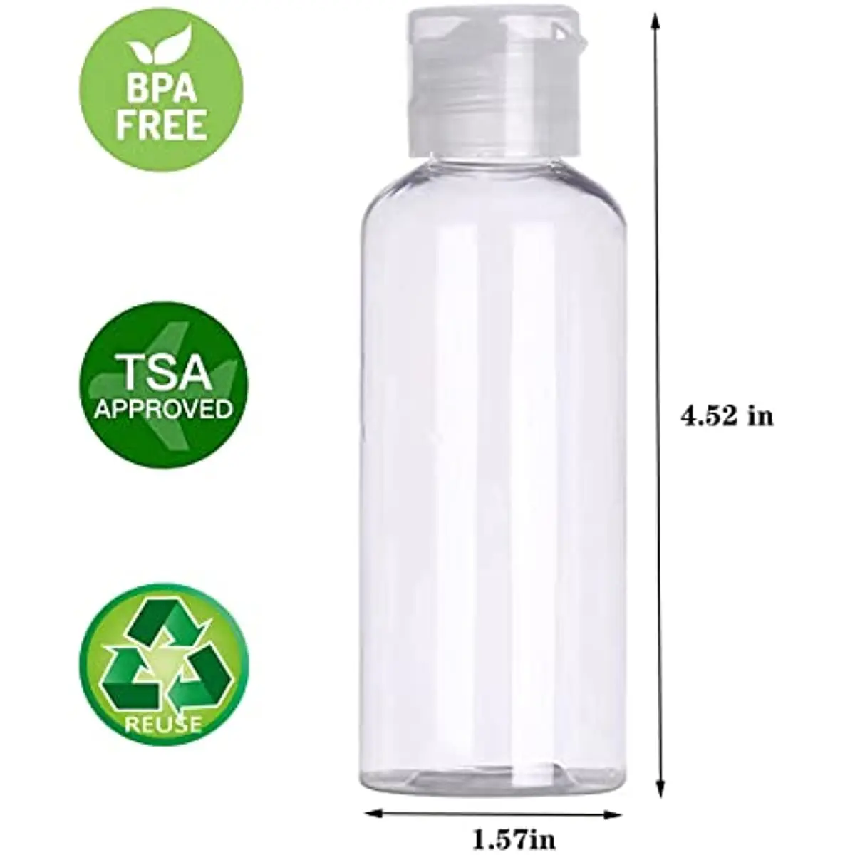 10pcs 3.4oz Empty Plastic Refillable Bottles for Toiletries Leak Proof Squeezable Travel Size Containers Essentials Accessories