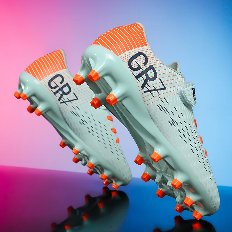 Neue Trendige Kinder-Fußballschuhe Outdoor-Trainingsschuhe Fußballschuhe für Jungen und Mädchen mit Klettverschluss Fußball-Stollenschuhe Futsal-Sneaker 31-39