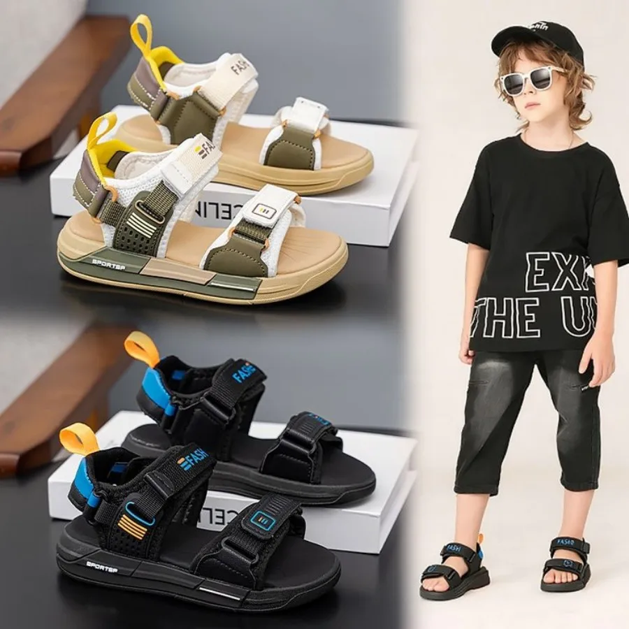 

Boy's casual daily sports sandals, 2026 summer new trend beach sandals, anti-slip and durable, fashionable and simple design