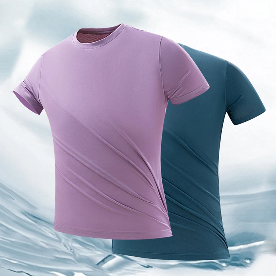 Ice T Shirts Men Short Fashion 2025 High Quality O-Neck Slim COOL T-Shirt Male Casual Solid 12 Colors Plus Size L-4XL Wholesale