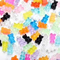 10/20Pcs Candy Bear Pendant Charms for Necklace Bracelet Earrings Jewelry Making Diy Findings Resin Bears Christmas Making