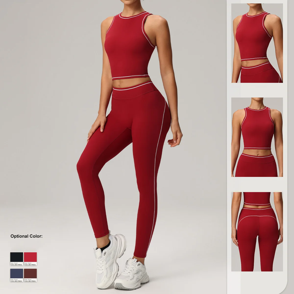 Yoga Set For Women Tight Fitting Shockproof High Waist Hip Lifting Outdoor Sports Running Fitness Two-piece Set Sport Outfits