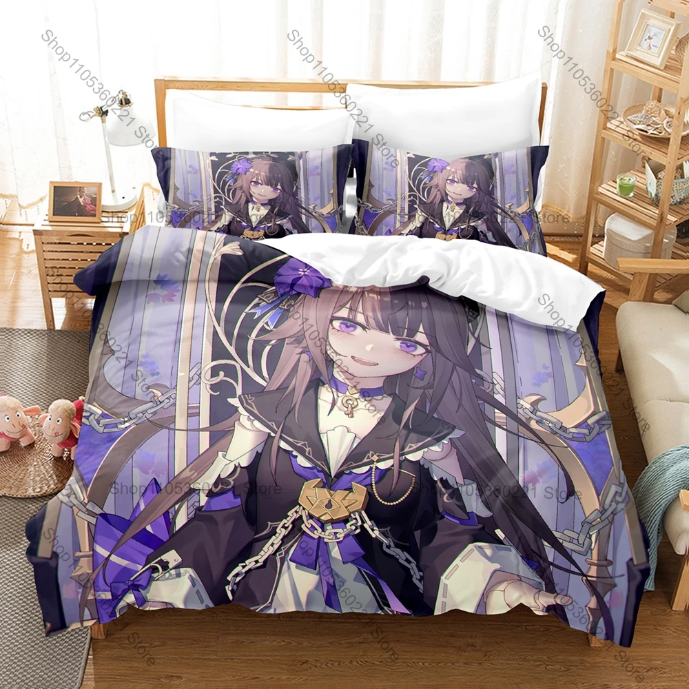 Honkai Star Rail Bedding Set Duvet Cover + 2 Pillowcases Trailblazer Kafka Silver Wolf Anime Game Bedroom Decor