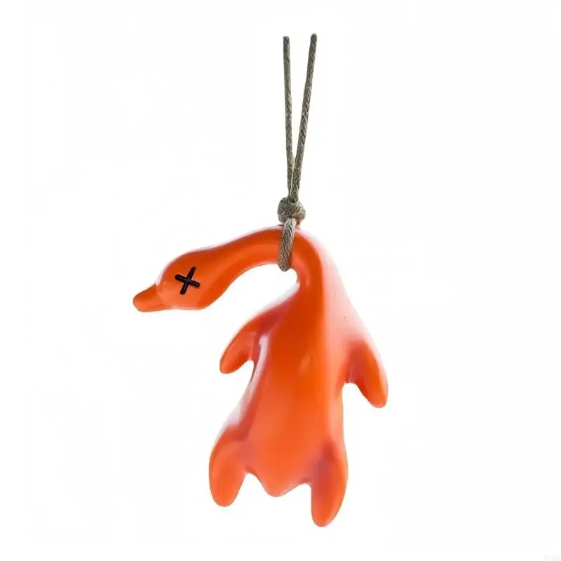 

M76E Unique Roast Duck Car Interior Pendant Ornament Rearview Mirror Hanging Decoration with Fun Color Changing in Sunlight