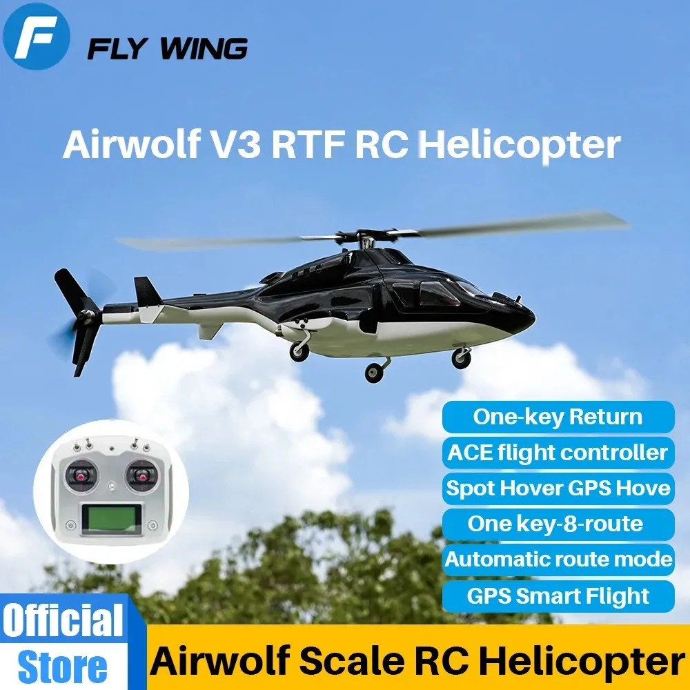 

Flywing Airwolf V3 scale helicopter H2 ACE Flight Control 450 Class gps airwolf 6CH fw450 airwolf rc helicopter One click return