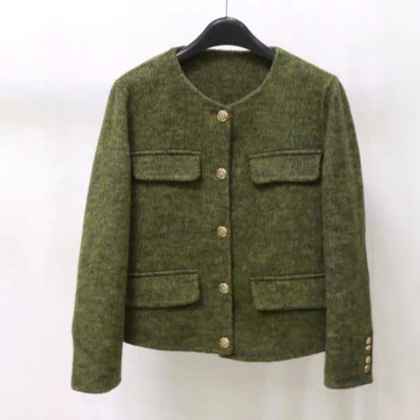 

Double-Faced Woolen ort Coat for Women Ele Slim-Fit Design Sweet Sle Long Sve Faionable Outerwear