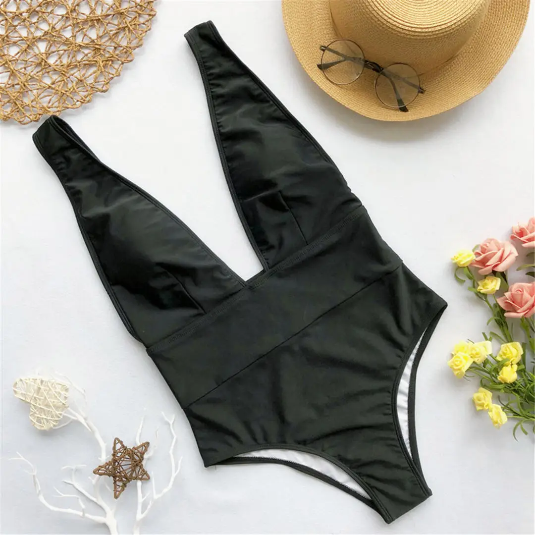Neuer, verführerischer, tief ausgeschnittener Monokini-Badeanzug mit offenem Rücken, hohem Beinausschnitt, für Damen, einteiliger Badeanzug, gepolsterter Badeanzug, Badebekleidung für Damen, Modell V1035. – Detail 21