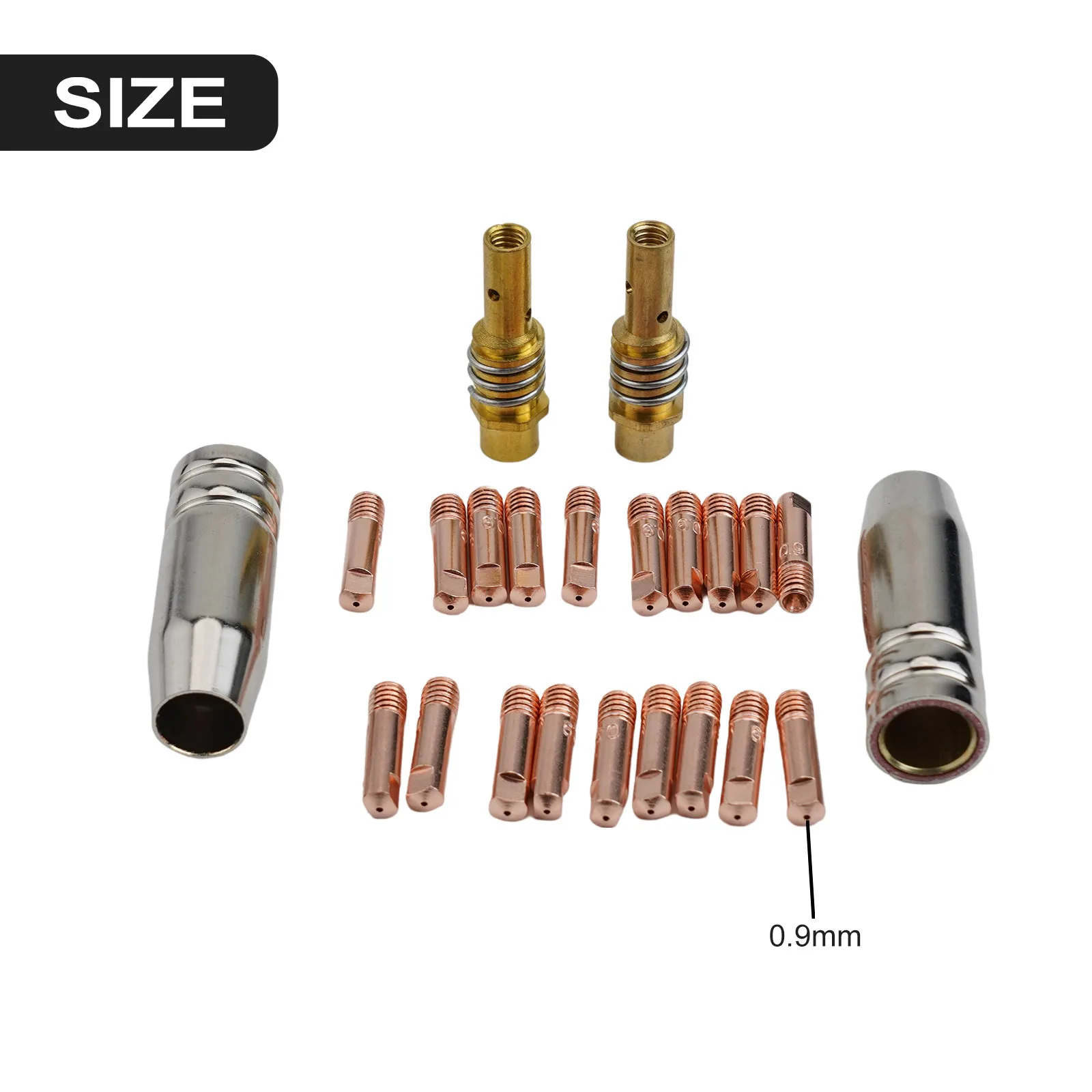 0.6/0.8/0.9/1.0/1.2 مللي متر المتقدمة MIG شعلة لحام عدة ل MB15 15AK 023 030 035 الاتصال تلميح فوهة الناشر الملحقات