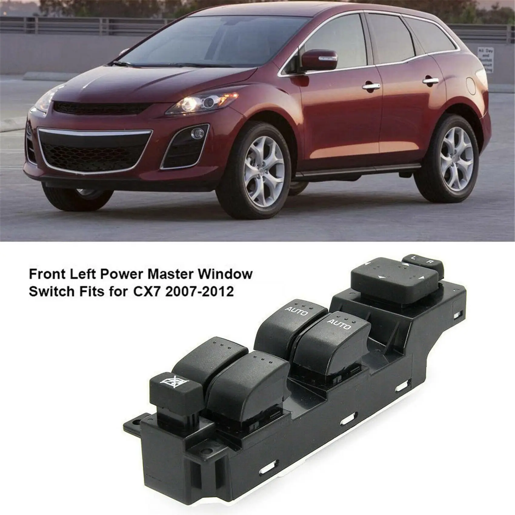 Reliable Power Window Master Control Switch Fit For 2007-2012 Mazda CX7 Front Left Drivers Side Replacement Part GS3L-66-350