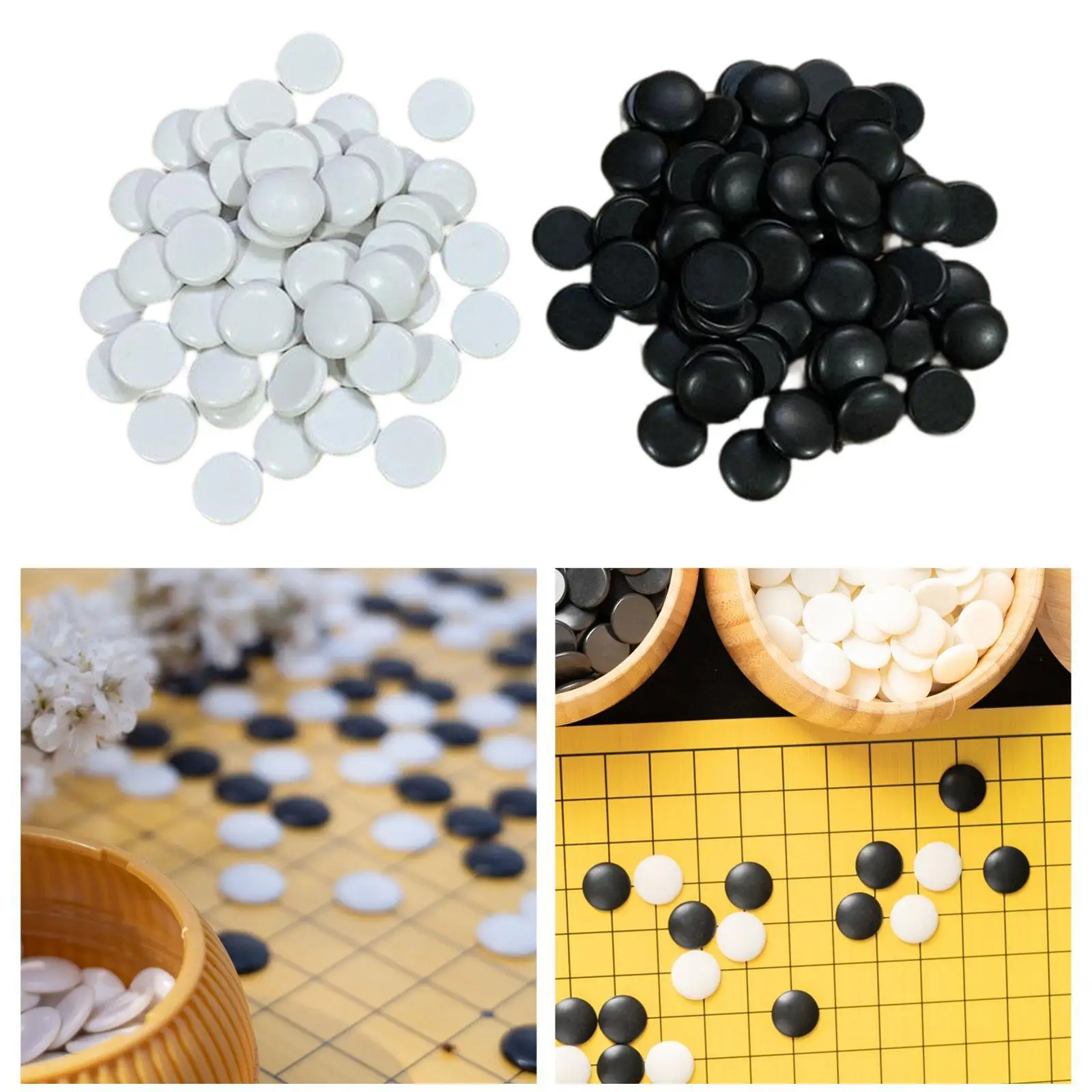 100Pcs Go Games Pieces Educational Games Go Stones for Adults Family Children