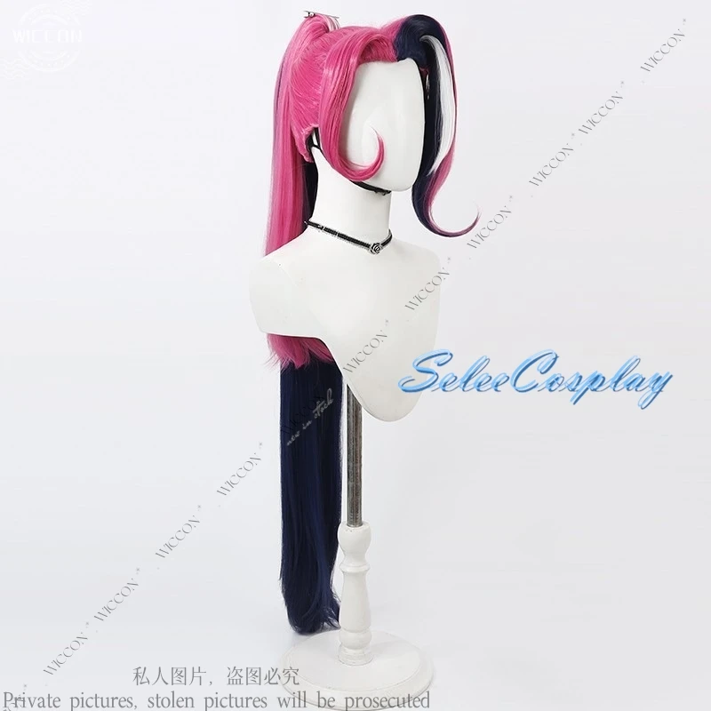 Velvette Cosplay Wig Hazbin Anime Cos Hotel Demon Fashion Designer And Critic Wig 100CM Role Play Single Ponytail Halloween