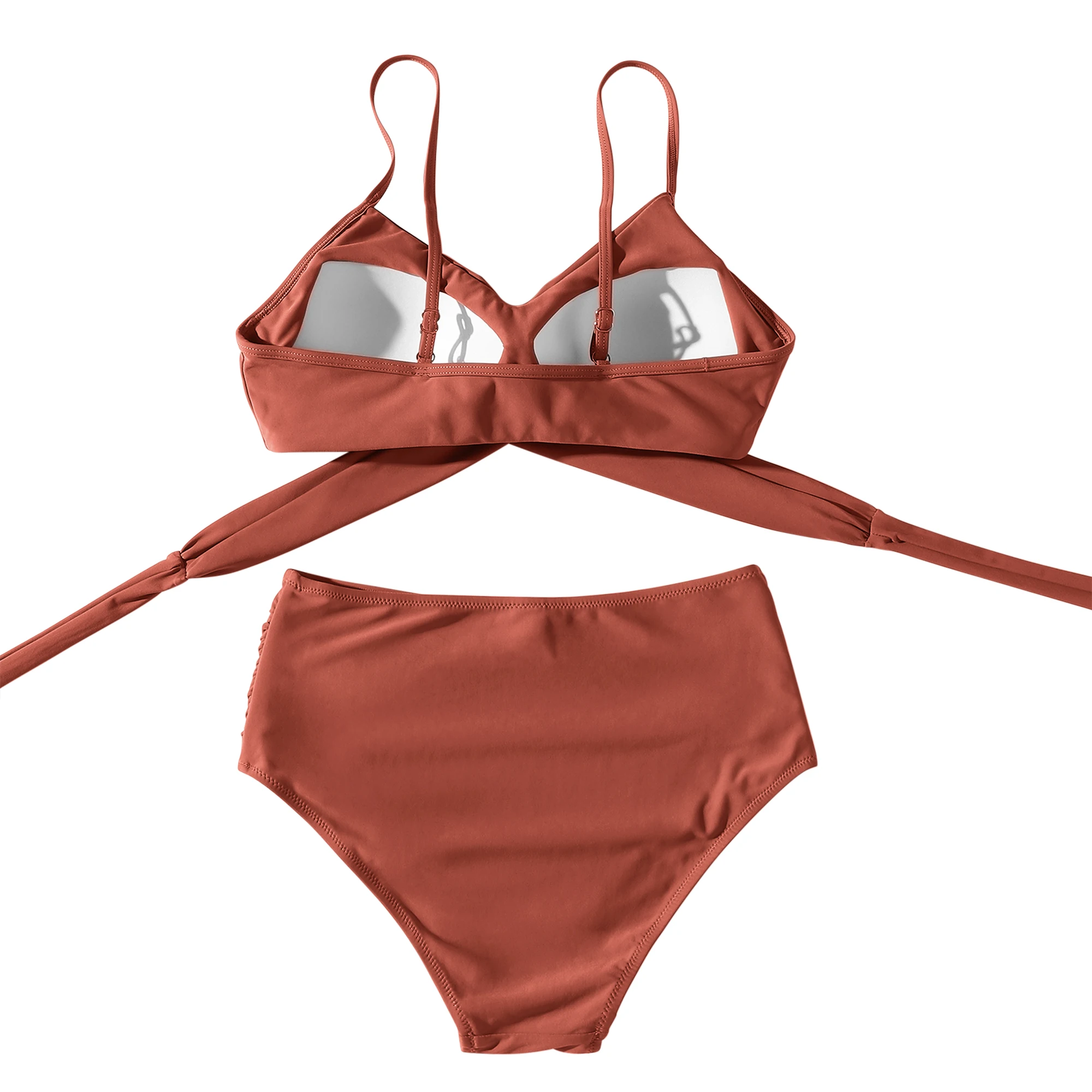 Bikini Push-Up para Mujer, Traje de Baño Sexy 2026, Conjunto de Bikini Brasileño de Cintura Alta, Traje de Baño Sólido para Playa