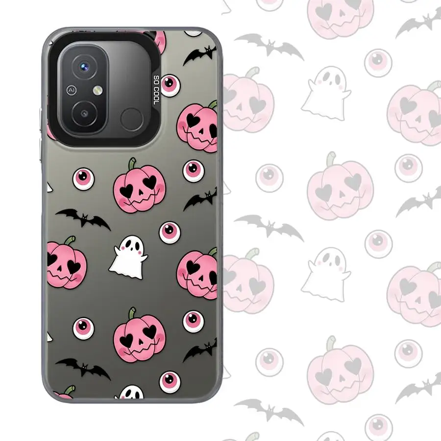 Phone Case for Xiaomi Redmi A3x 14C 12C 13C A4 A1 A3 A2 Plus 12 13 Soft Cover Halloween Bat Pumpkin Ghost