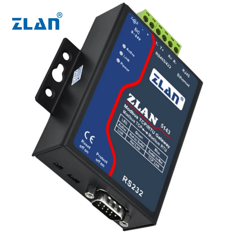 ZLAN5143 rs232 бод скорость rtu modbus последовательный преобразователь