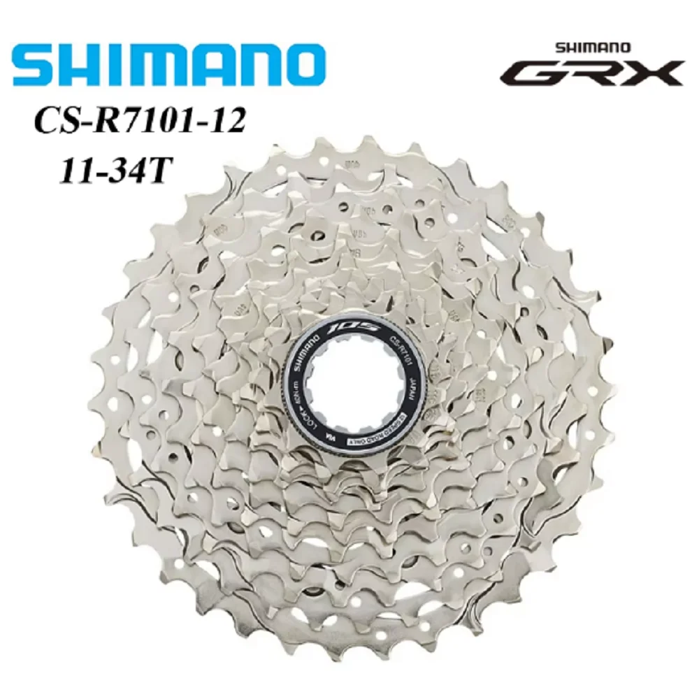 

SHIMANO 105 12Speed Road Cassette Sprocket CS-R7101-12 11-34T HG710 36T 12Speed HG Cassette for Road Bike Original Bicycle Parts