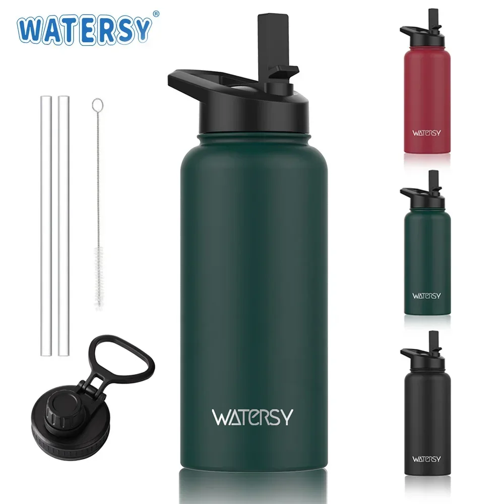 

Watersy-Stainless Steel Sports Water Bottle, Thermal Bottle, Insulated Cup, Keeping Cold Tumbler, Gym Kettle, 16 oz, 32oz