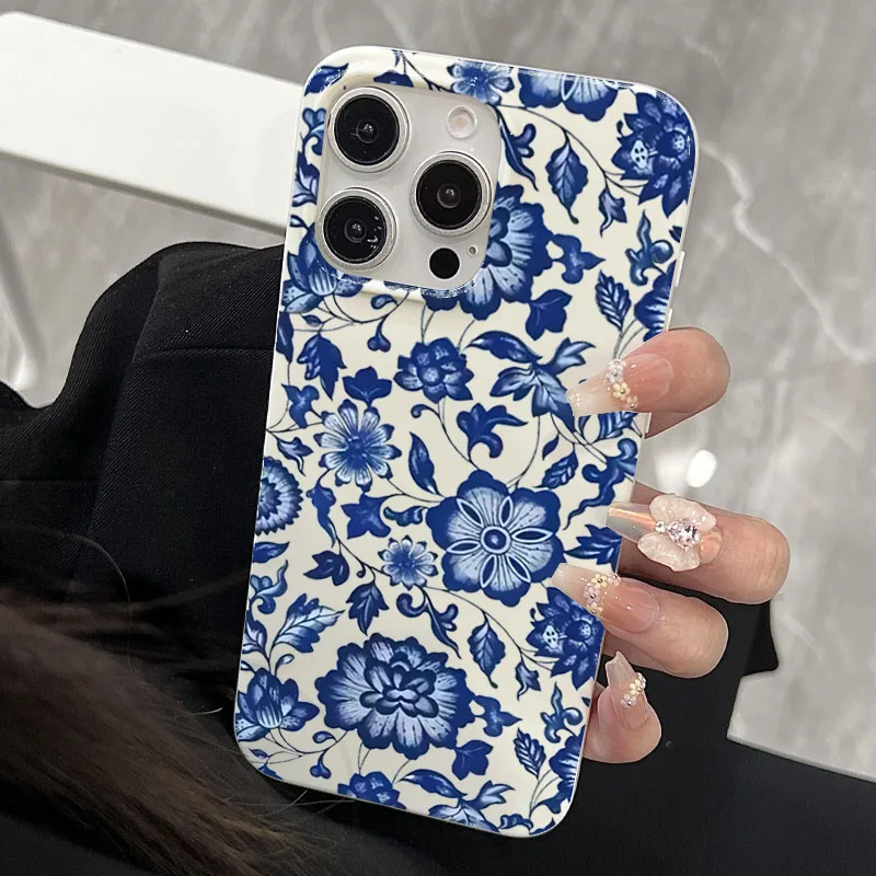 

Elegant Blue & White Porcelain Print TPU Phone Cases For iPhone 17 Case For iPhone 11 12 13 14 15 16 Pro Max Plus 16E Soft Cover