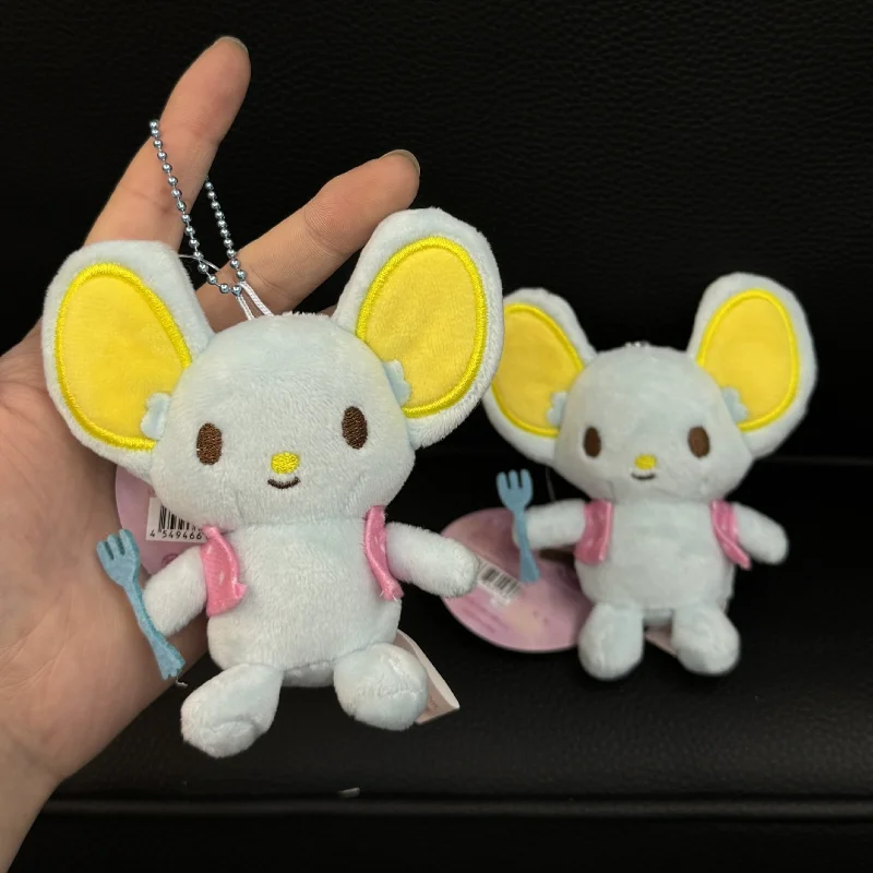 Kawaii Flandre tenant fourchette porte-clés en peluche doux en peluche pour sacs à dos charme ornement mignon Rat poupée sac charme accessoire