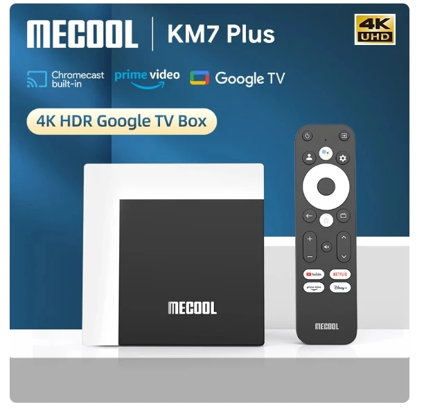 [Genuine]MECOOL KM7 PLUS Netflix TV Box 2GB16GB Android Smart TV 11 Google Certified 4K Amlogic tvbox ip tv WIFI Hebrew Arabic