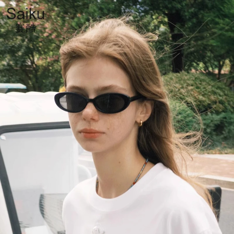 Withyoo | 2026 Womens Sunglasses Cheap Korean Fashion Small Oval Frame Sun Glasses Black Charm Wholesale