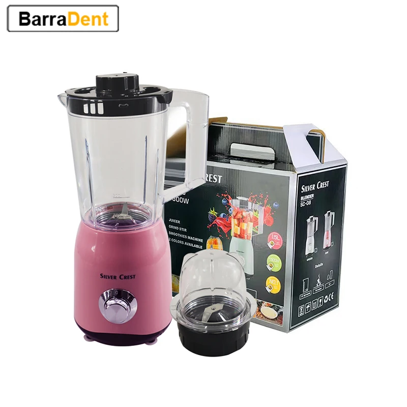 1.5L Electric Blender Pink Fruit Juicer Upgrade 1000W Shakes and Smoothies Blenders for Kitchen 2-Speed for Crushing Ice