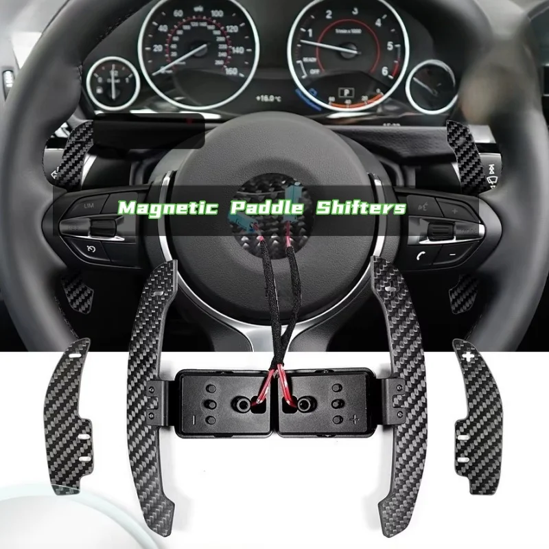 

For BMW G20 G22 G05 G80 F22 F30 1 2 3 4 5 7 Series Group Real Carbon Fiber Magnetic Paddle Shifters