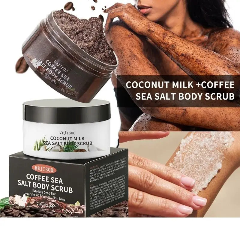 Coffee Coconut Sea Salt Body Scrub 250g - Gentle Exfoliating Polish, Natural Skin Renewal, SPA Smoothing Therapy​